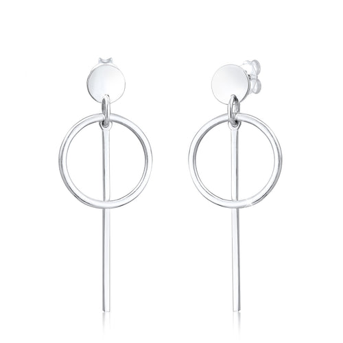 Silber - Elli | Ohrhänger Geo | 925er Sterling Silber