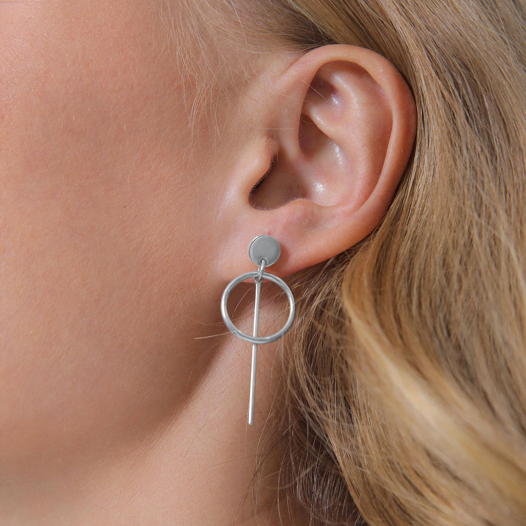 Silber - Elli | Ohrhänger Geo | 925er Sterling Silber