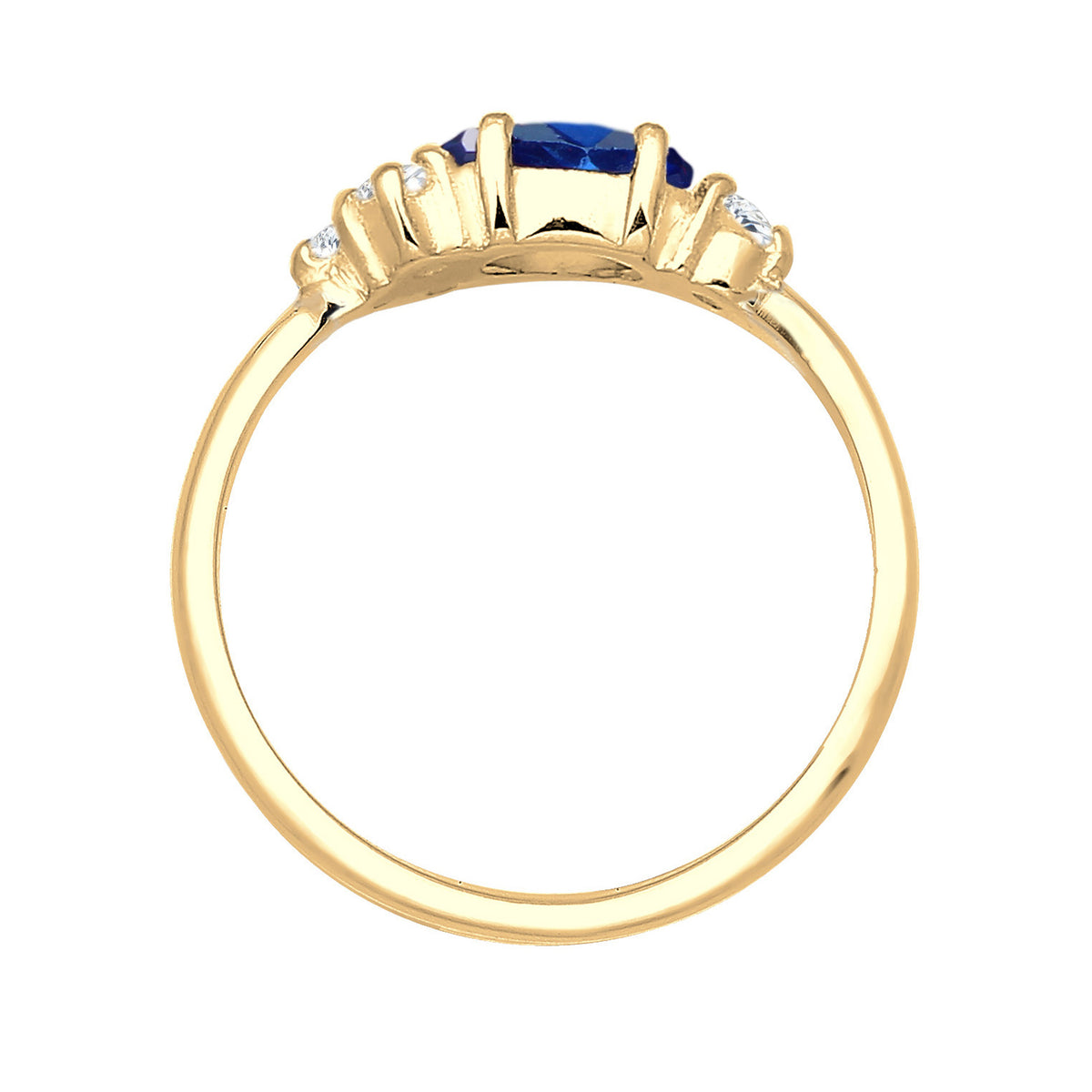 Blau - Elli PREMIUM | Verlobungsring | Saphir ( Blau ) | 925 Sterling Silber vergoldet