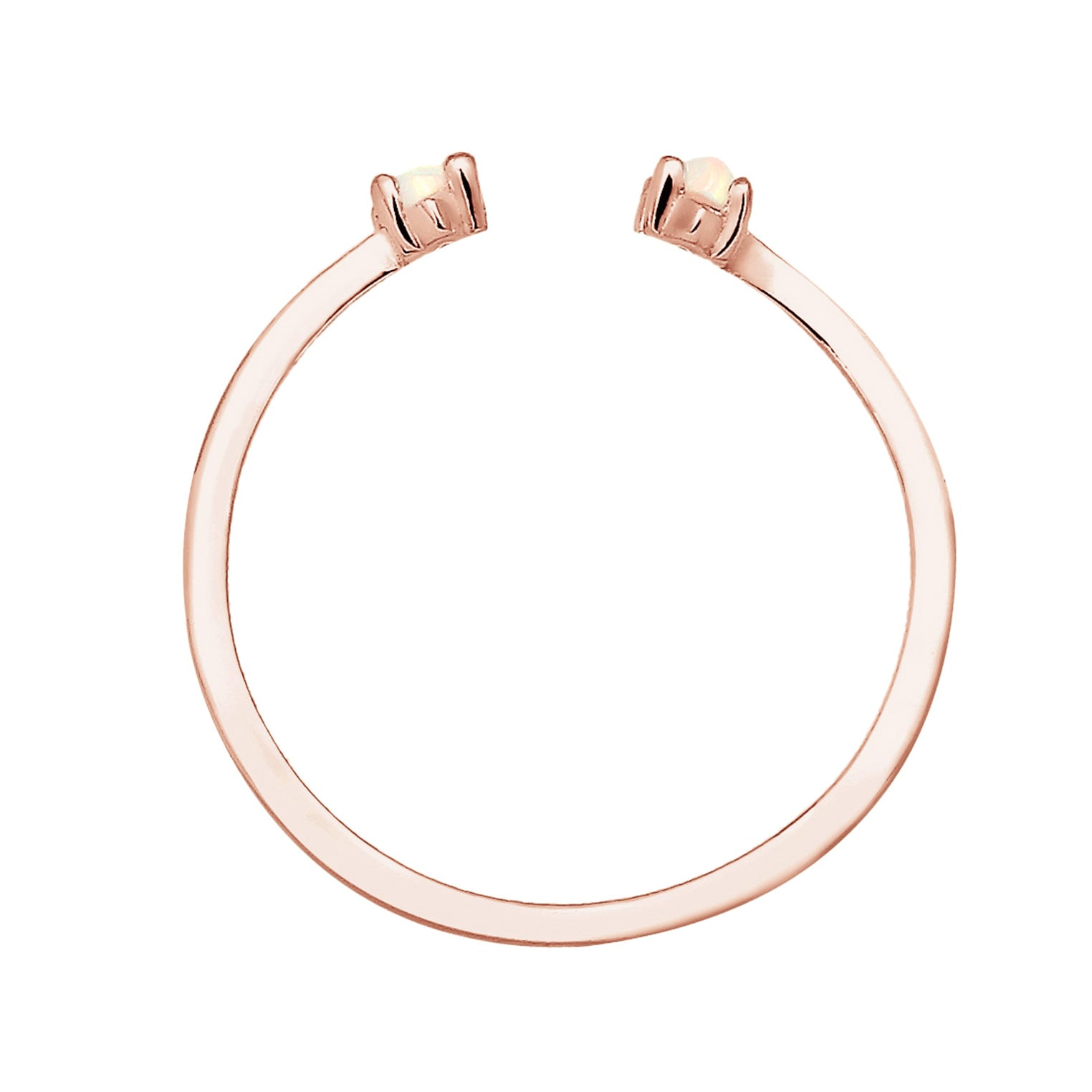 Roségold - Elli | Ring | Opal ( Weiß ) | 925 Sterling Silber Rosegold