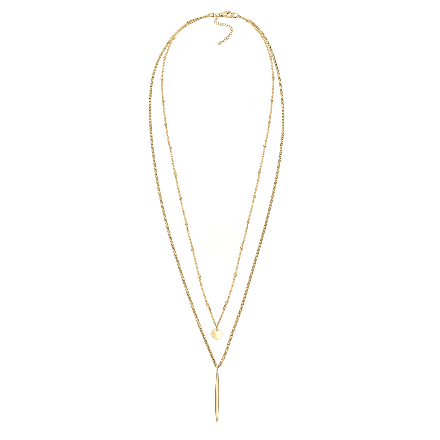 Gold - Elli | Layer-Halskette Geo | 925 Sterling Silber vergoldet