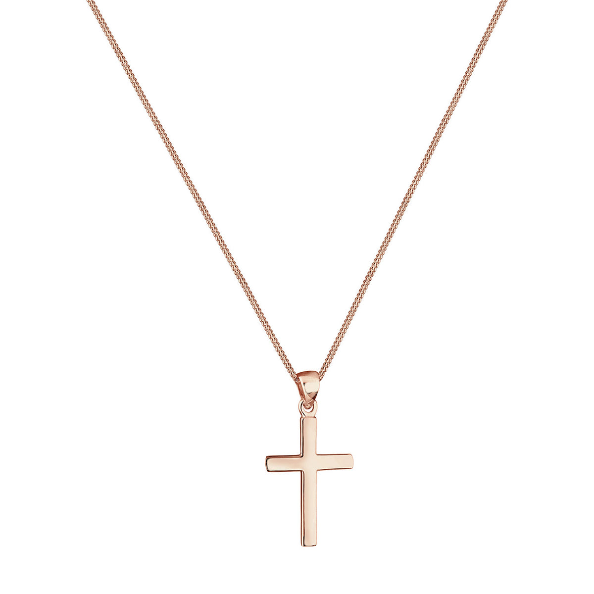 Roségold - Elli | Halskette Kreuz Anhänger | 925 Sterling Silber Rosegold