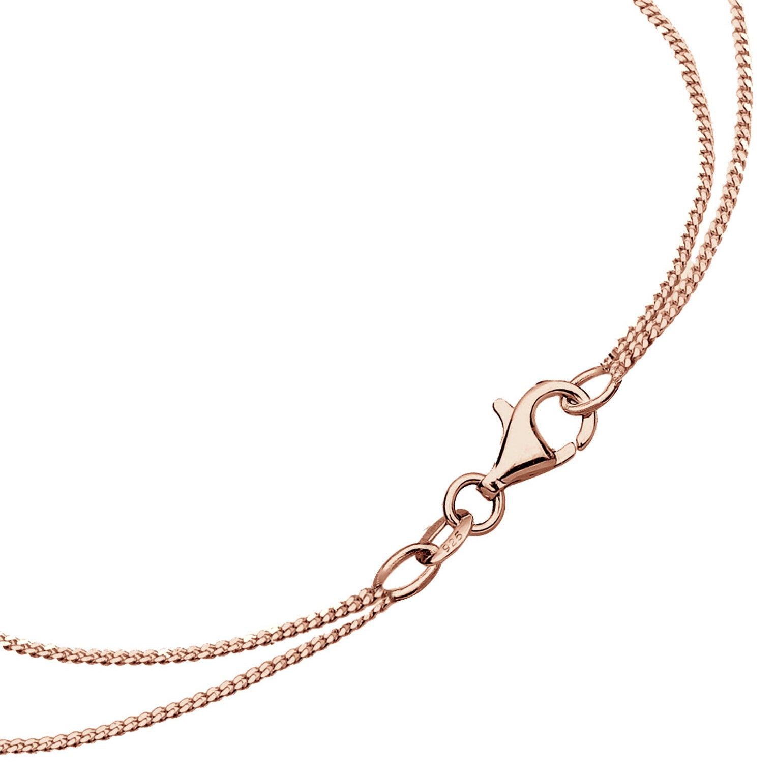Roségold - Elli | Layer-Halskette Feder | Mit Kristallen von Swarovski® (Weiß) | 925 Sterling Silber Rosegold