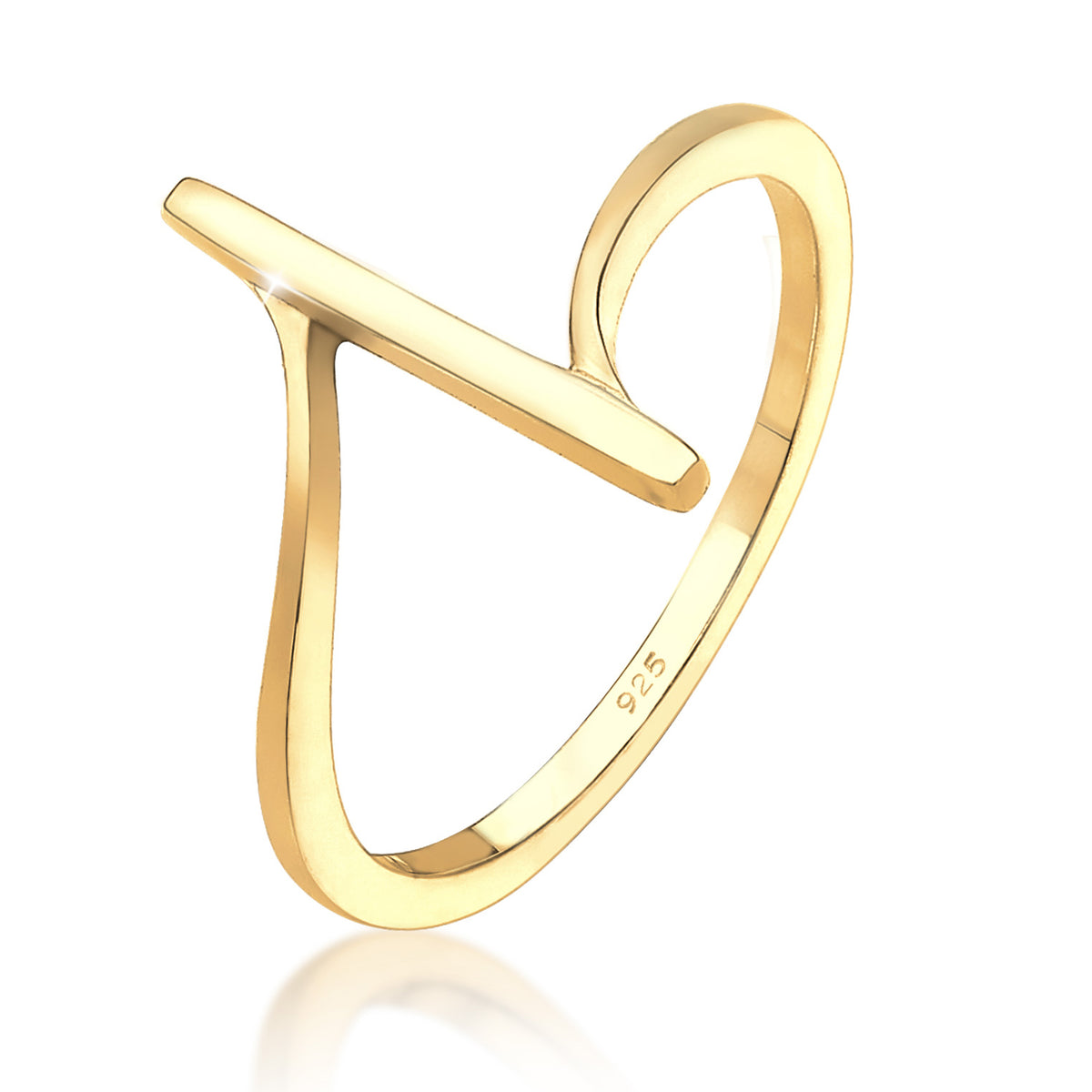 Gold - Elli | Ring Geo | 925 Sterling Silber vergoldet