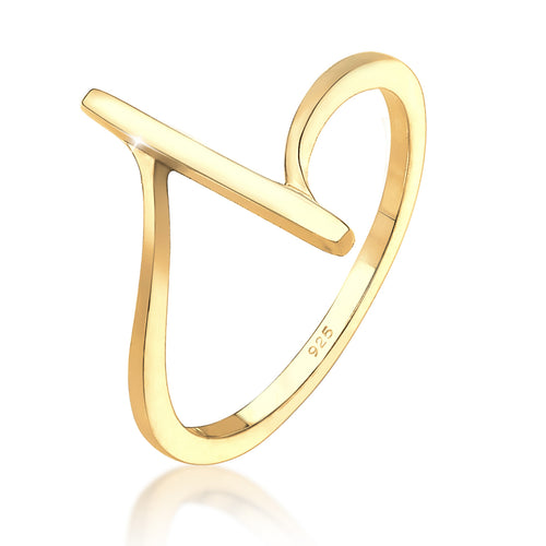 Gold - Elli | Ring Geo | 925 Sterling Silber vergoldet