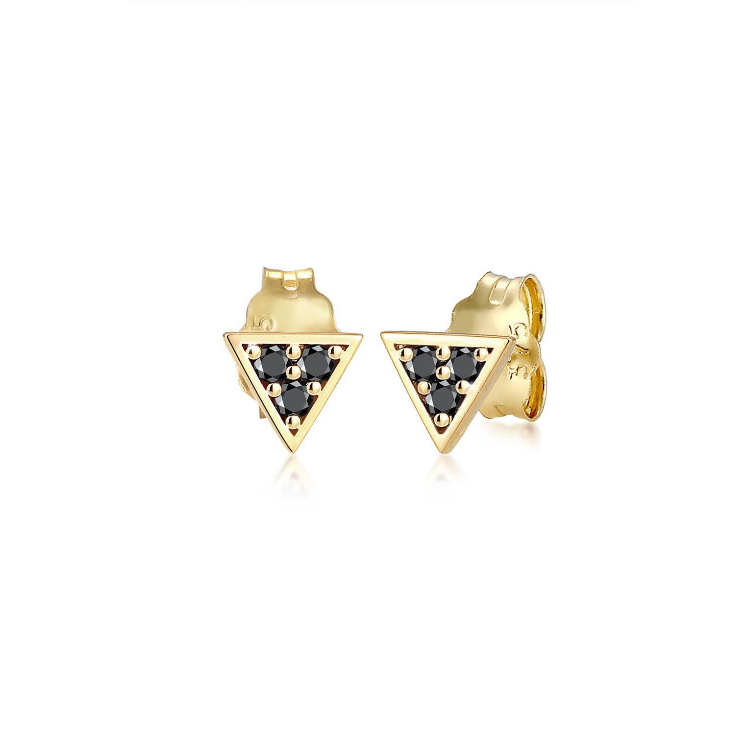 Gold - Elli DIAMONDS | Ohrstecker | Diamant ( Schwarz, 0,09 ct ) | 375 Gelbgold
