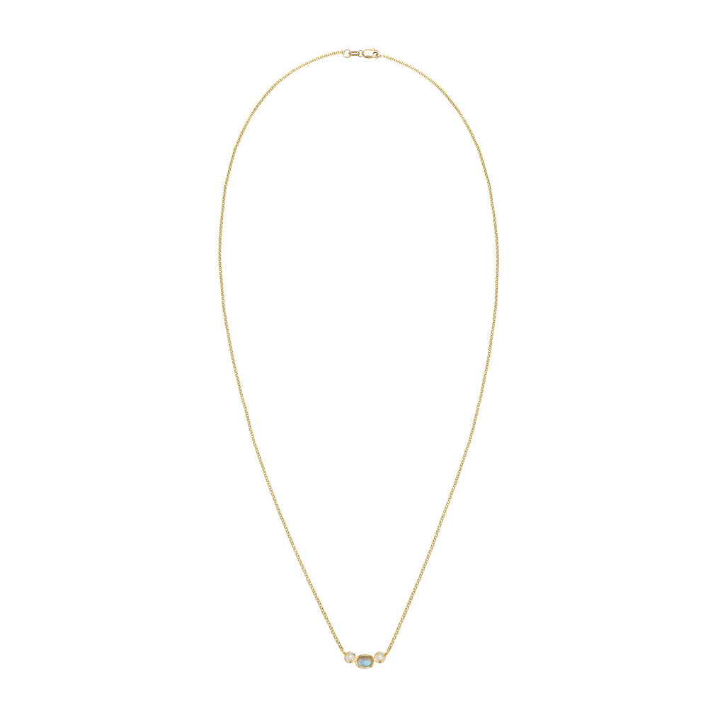 Gold - Elli PREMIUM | Halskette | Mondstein (Weiß) | 375 Gelbgold