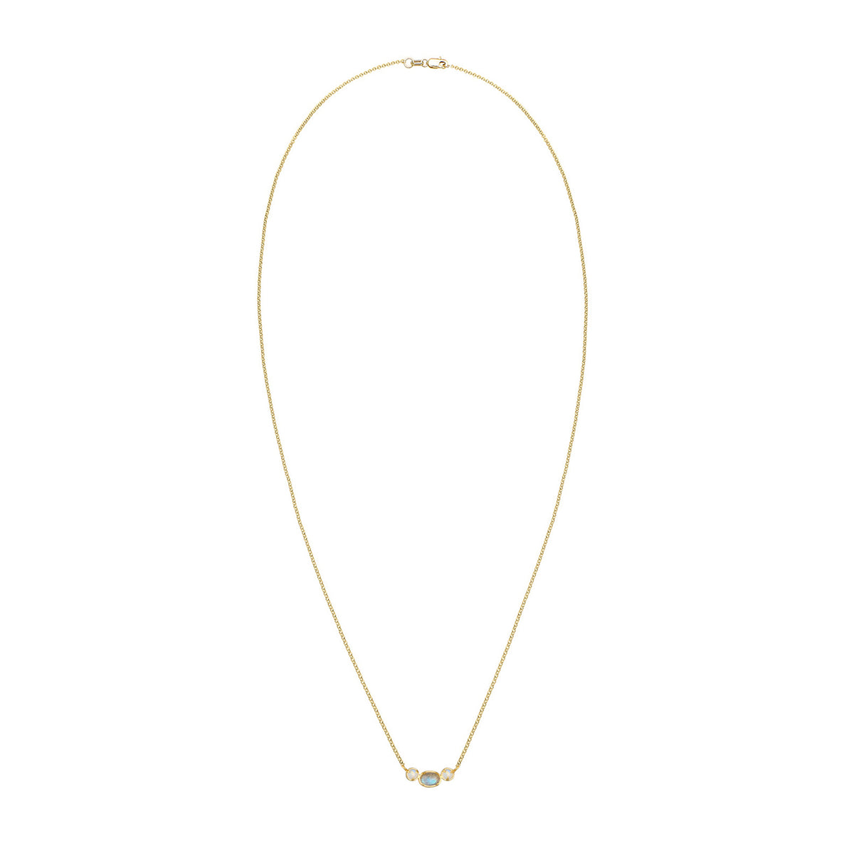Gold - Elli PREMIUM | Halskette | Mondstein (Weiß) | 375 Gelbgold