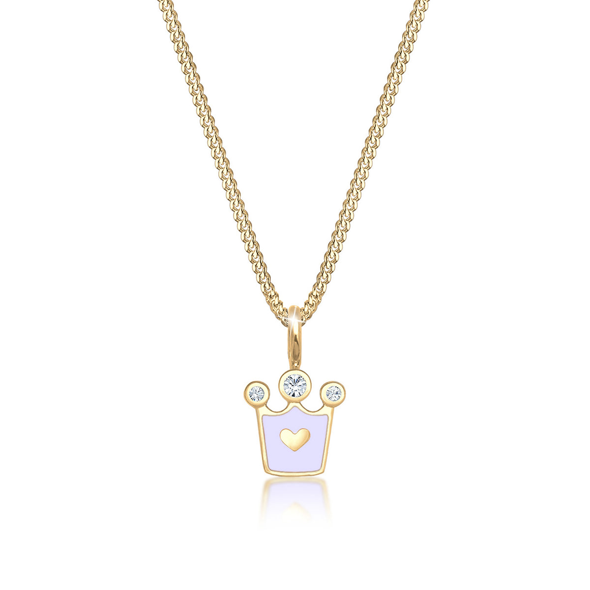 Gold - Elli | Halskette Krone | Mit Kristallen von Swarovski® (Weiß) | 925 Sterling Silber vergoldet