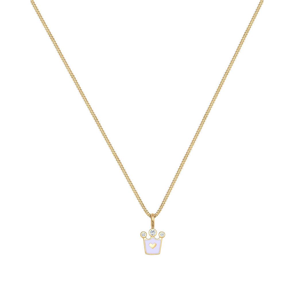 Gold - Elli | Halskette Krone | Mit Kristallen von Swarovski® (Weiß) | 925 Sterling Silber vergoldet
