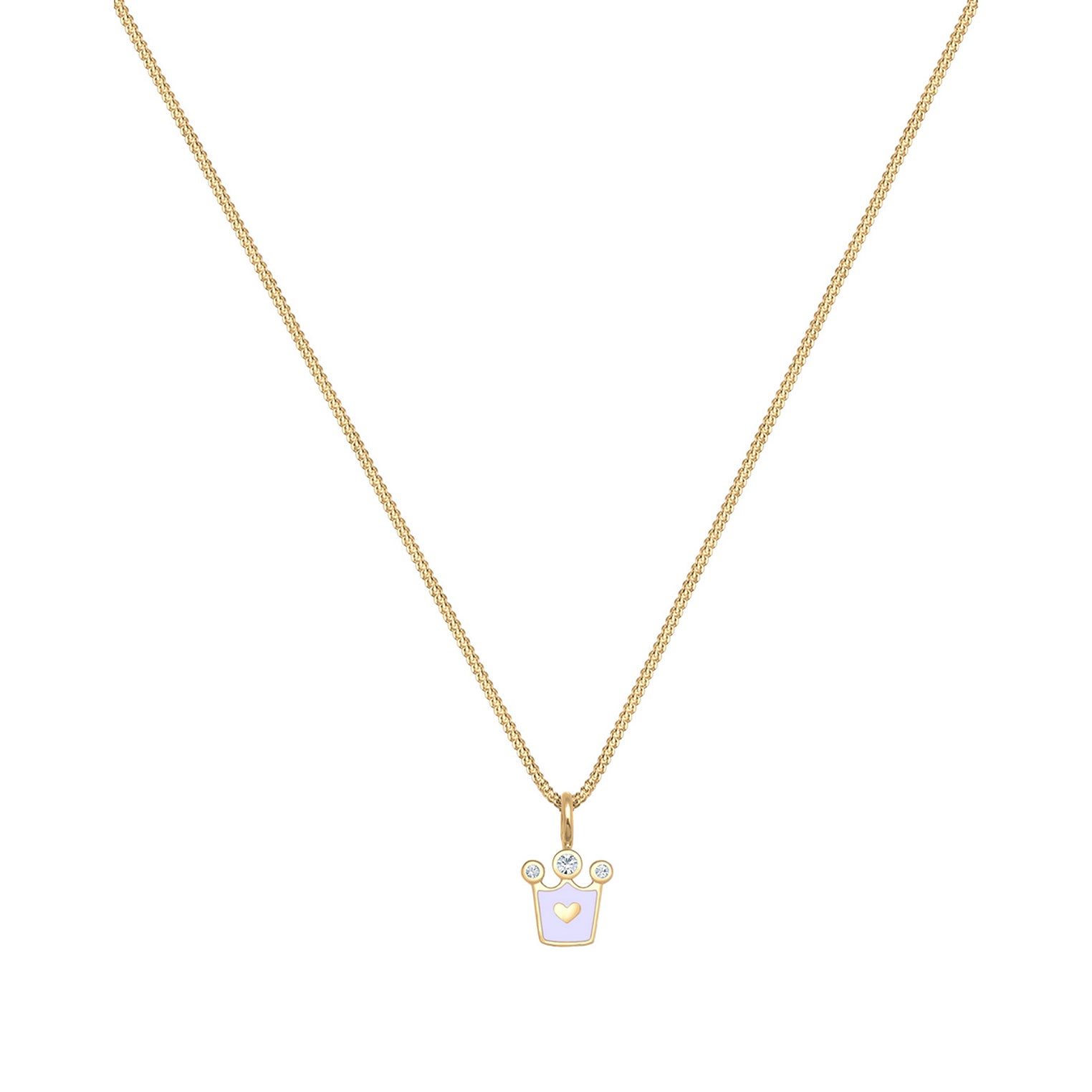 Gold - Elli | Halskette Krone | Mit Kristallen von Swarovski® (Weiß) | 925 Sterling Silber vergoldet
