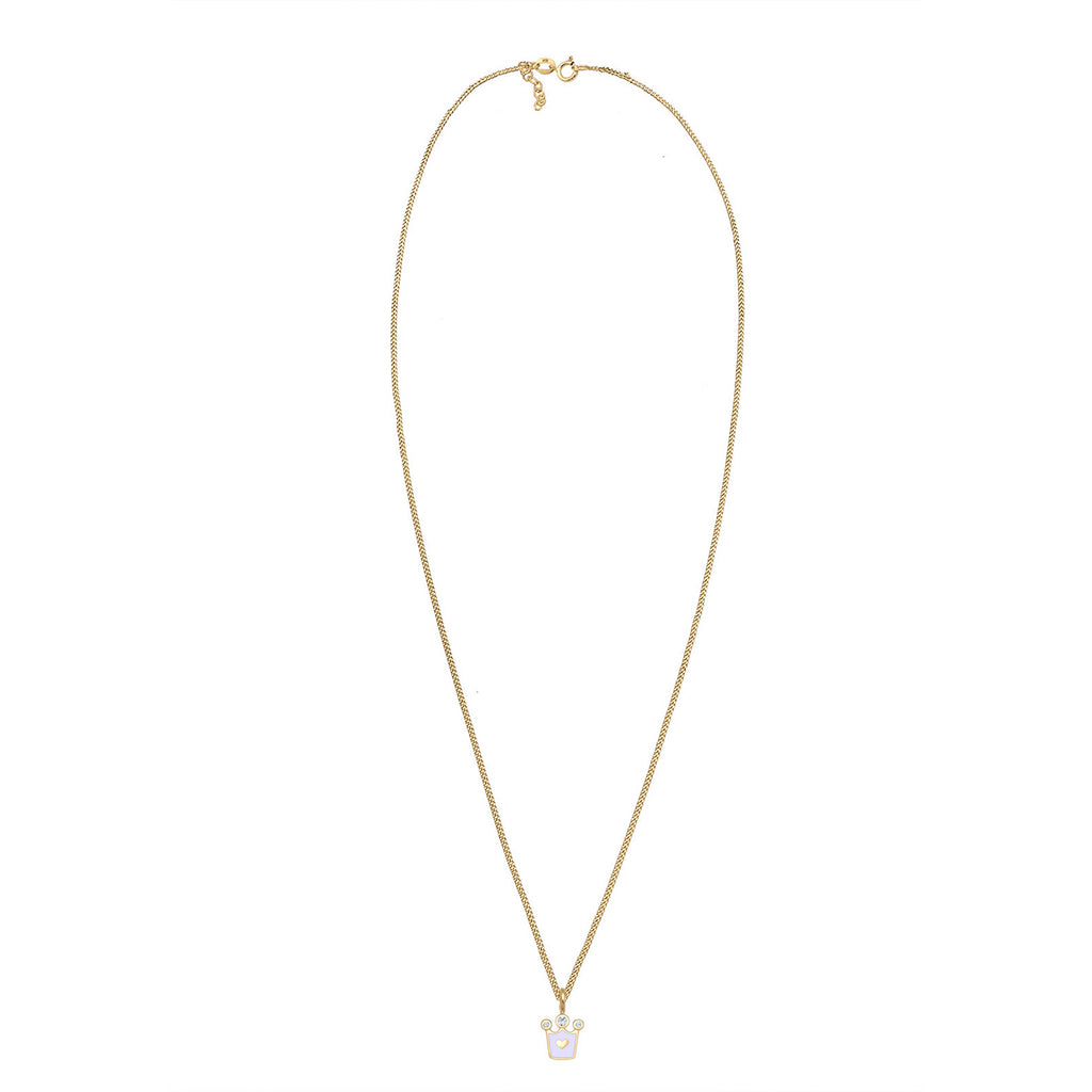 Gold - Elli | Halskette Krone | Mit Kristallen von Swarovski® (Weiß) | 925 Sterling Silber vergoldet