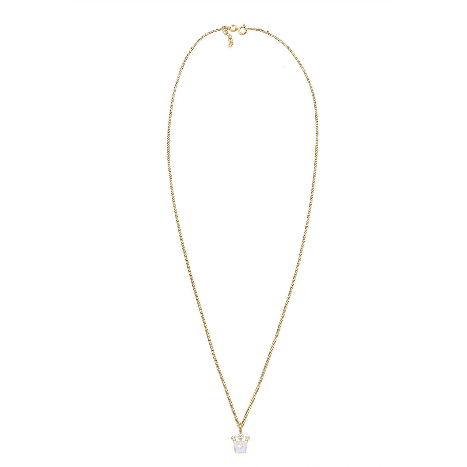 Gold - Elli | Halskette Krone | Mit Kristallen von Swarovski® (Weiß) | 925 Sterling Silber vergoldet