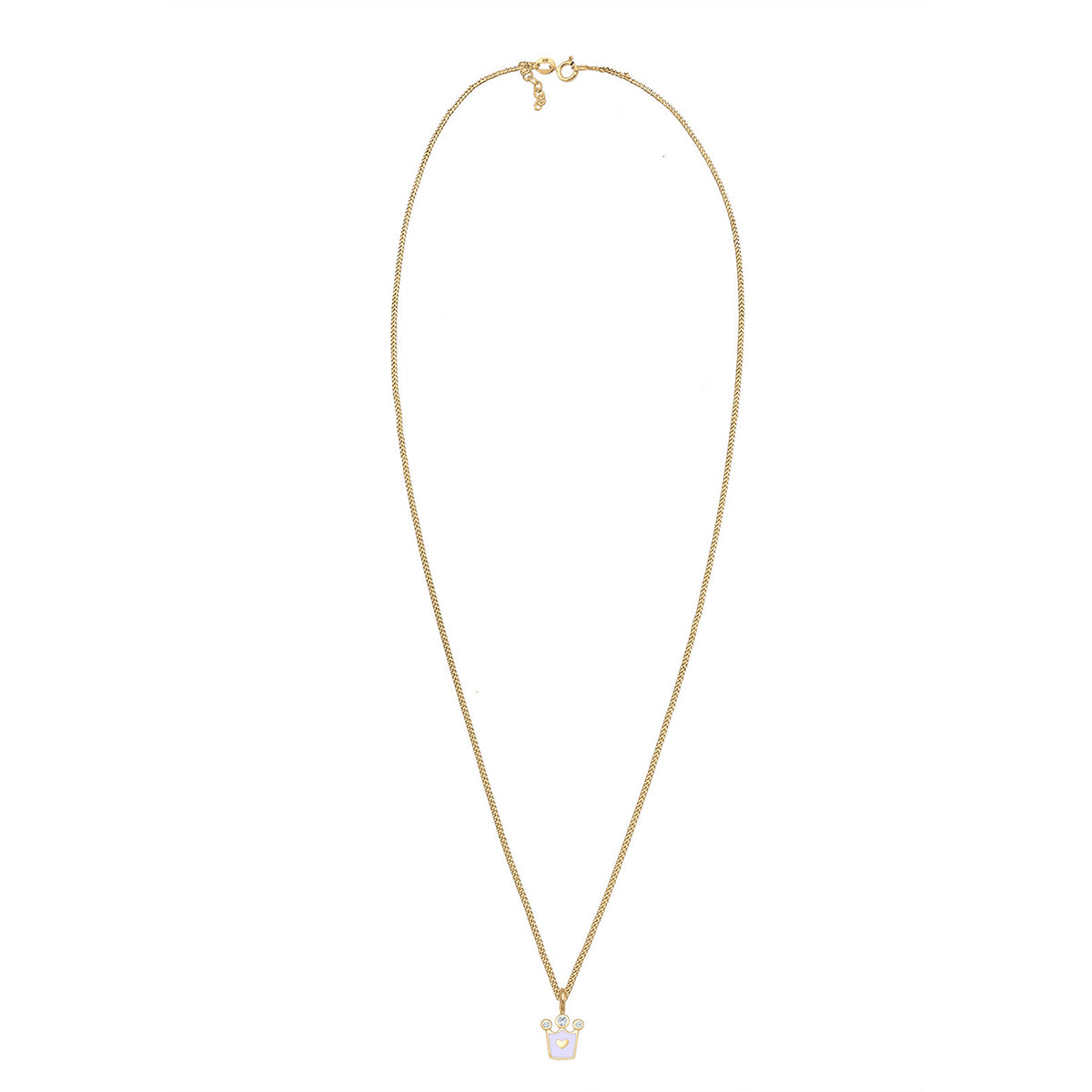 Gold - Elli | Halskette Krone | Mit Kristallen von Swarovski® (Weiß) | 925 Sterling Silber vergoldet