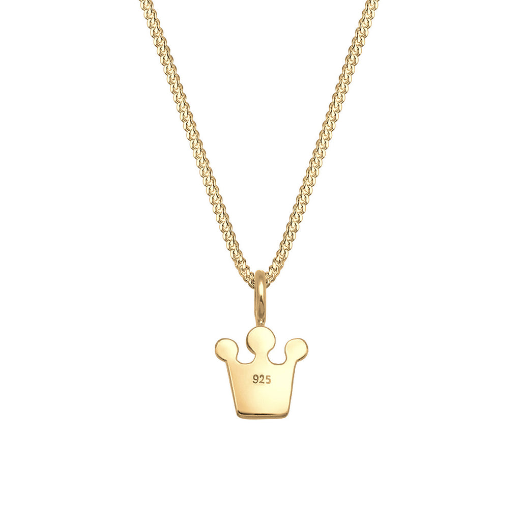 Gold - Elli | Halskette Krone | Mit Kristallen von Swarovski® (Weiß) | 925 Sterling Silber vergoldet