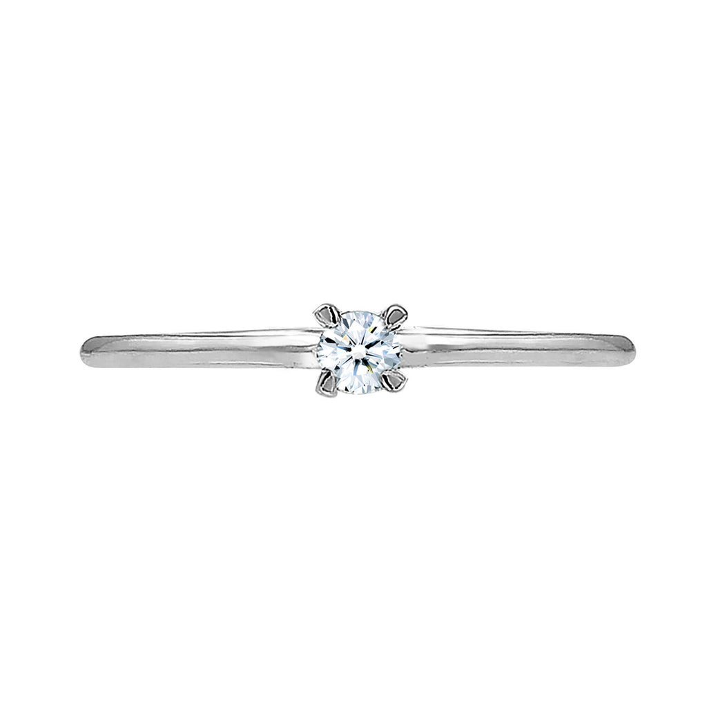 Silber - Elli DIAMONDS | Solitär-Ring | Diamant ( Weiß, 0,06 ct ) | 585 Weißgold