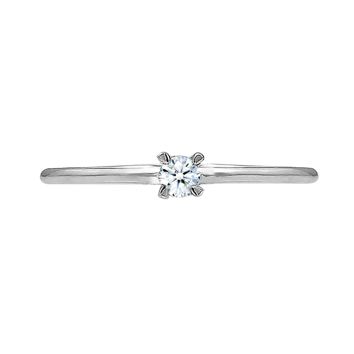 Silber - Elli DIAMONDS | Solitär-Ring | Diamant ( Weiß, 0,06 ct ) | 585 Weißgold