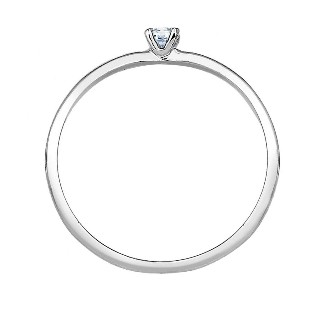 Silber - Elli DIAMONDS | Solitär-Ring | Diamant ( Weiß, 0,06 ct ) | 585 Weißgold