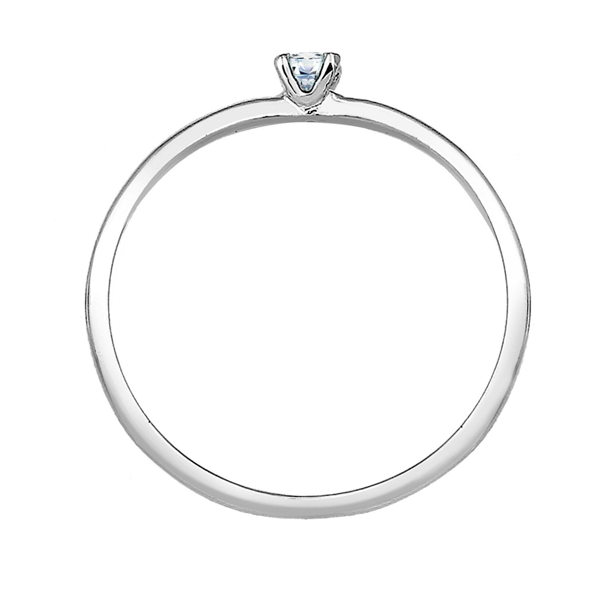 Silber - Elli DIAMONDS | Solitär-Ring | Diamant ( Weiß, 0,06 ct ) | 585 Weißgold