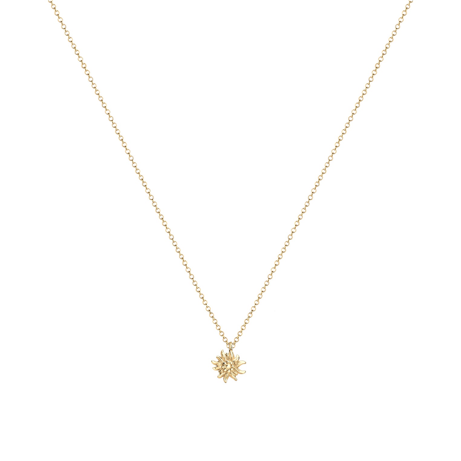 Gold - Elli | Halskette Edelweiss | 925 Sterling Silber vergoldet