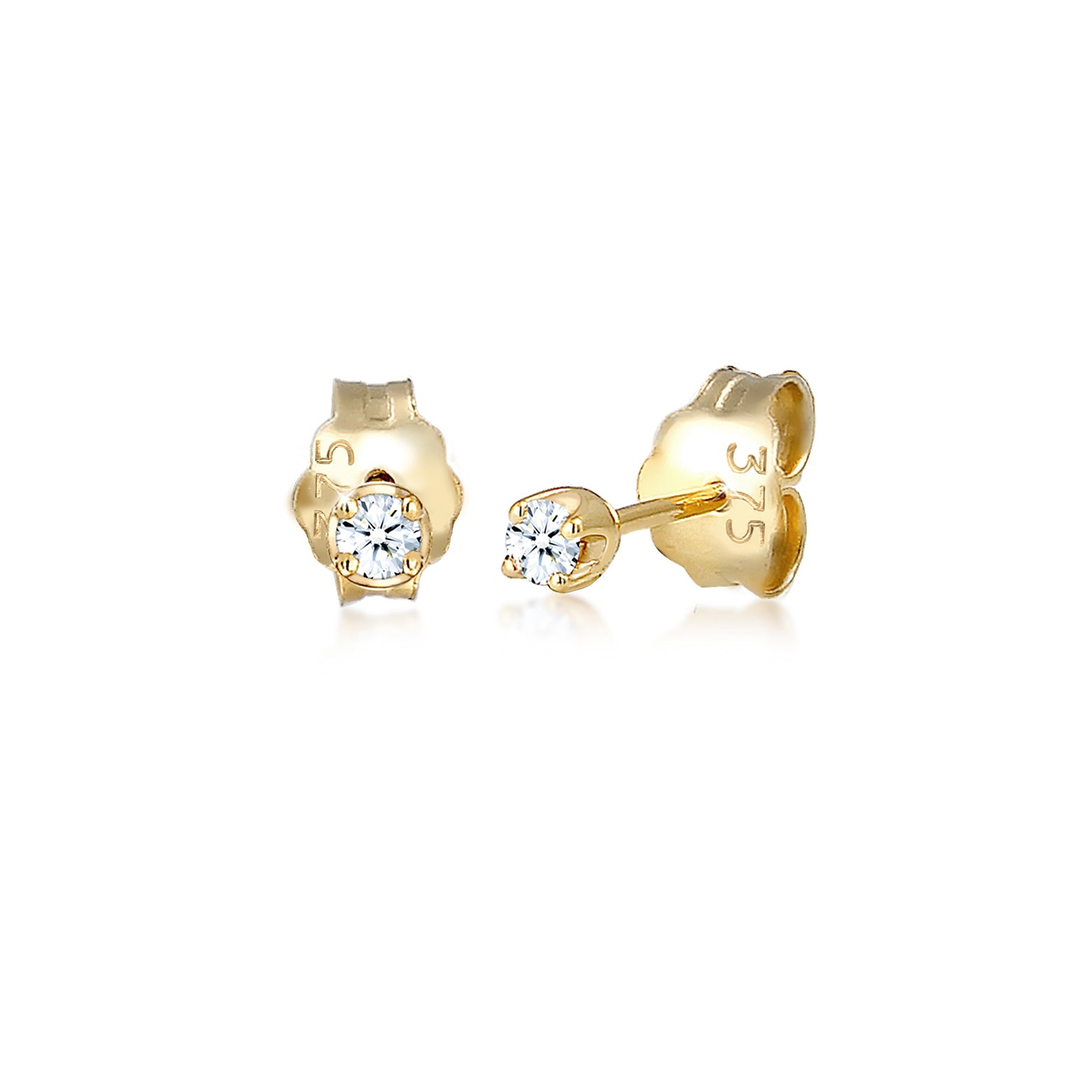 Weiß - Elli DIAMONDS | Ohrstecker | Diamant ( Weiß, 0,03 ct ) | 375 Gelbgold