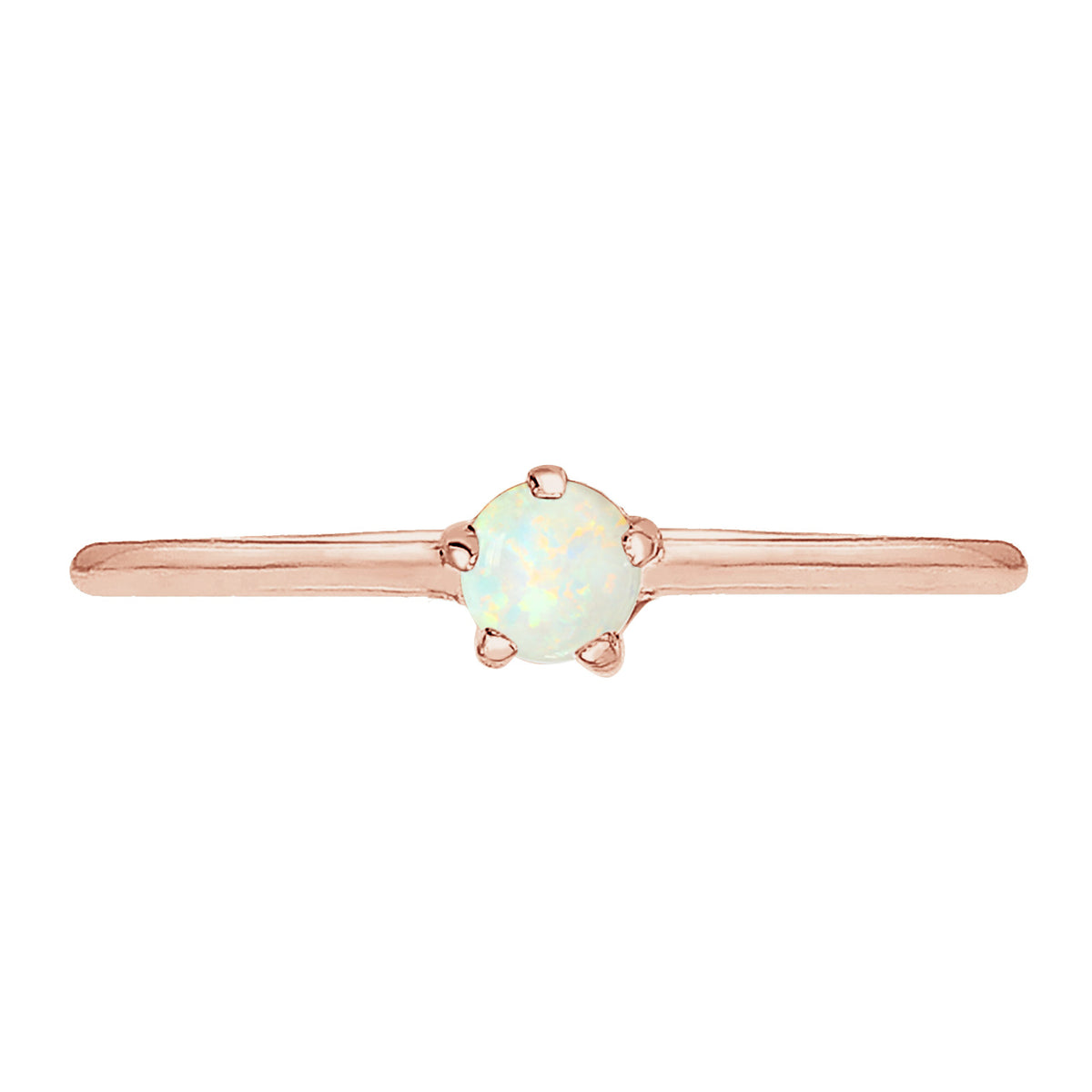 Roségold - Elli | Ring | Opal ( Weiß ) | 925 Sterling Silber Rosegold