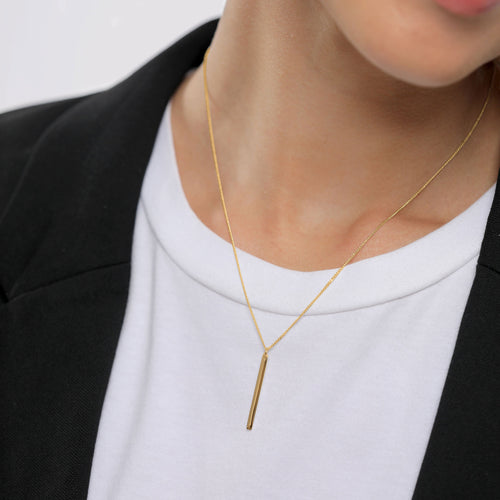 Gold - Elli | Halskette Stab | 925 Sterling Silber vergoldet