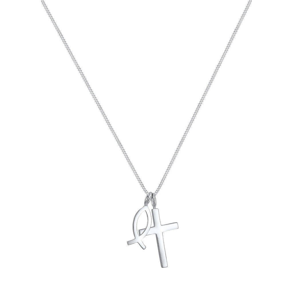 Silber - Elli | Halskette Fisch | 925er Sterling Silber