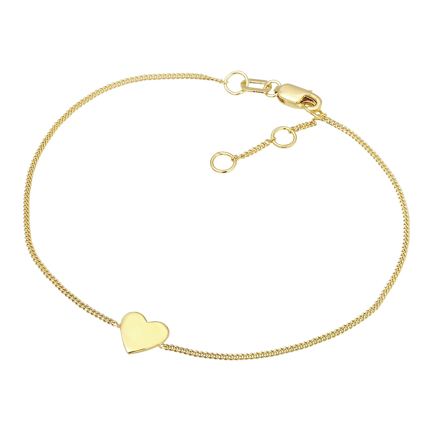 Gold - Elli PREMIUM | Armband Herz Filigran | 375 Gelbgold