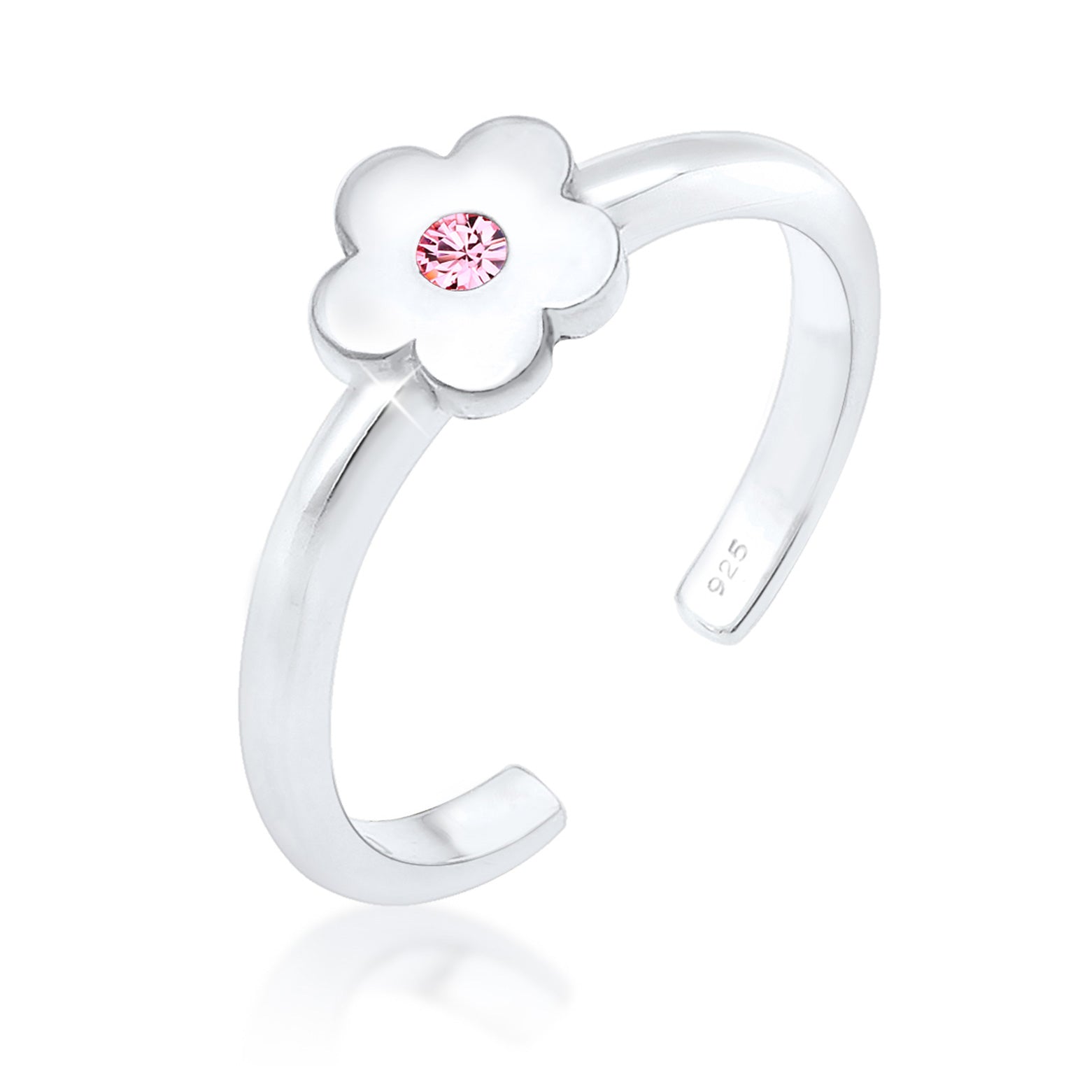 Silber - Elli | Ring Blume | Kristall ( Rosa ) | 925er Sterling Silber