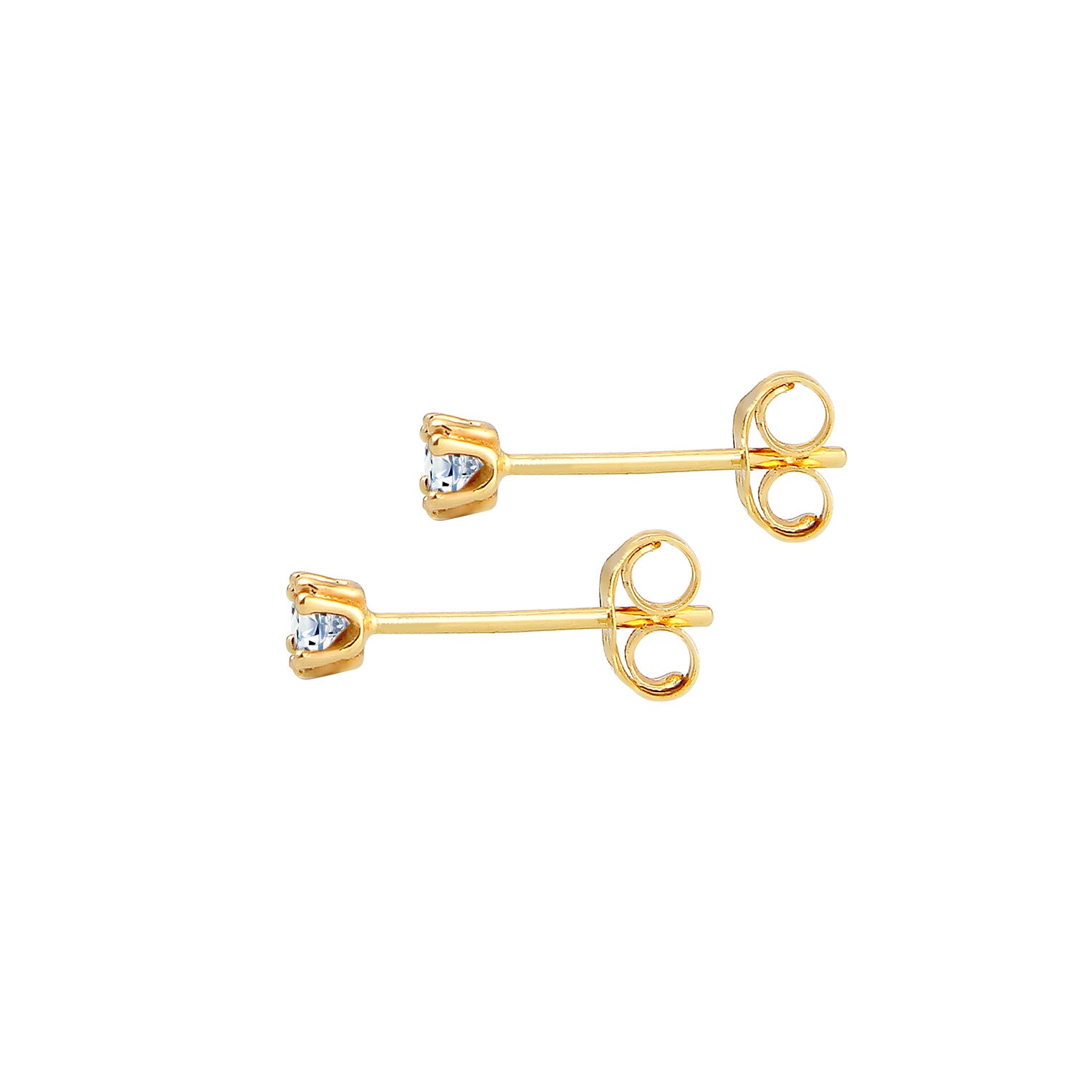 Gold - Elli DIAMONDS | Solitär-Ohrring | Diamant ( Weiß, 0,06 ct ) | 585 Gelbgold