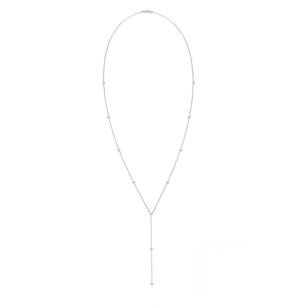 Silber - Elli | Y-Halskette | Mit Kristallen von Swarovski® (Weiß) | 925er Sterling Silber