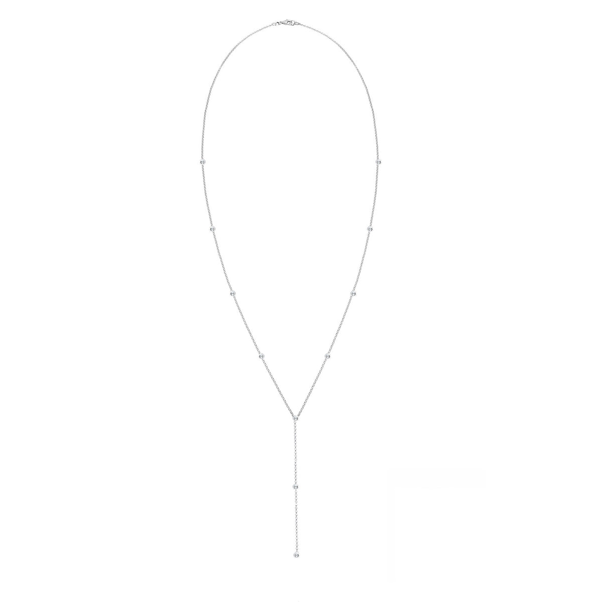 Silber - Elli | Y-Halskette | Mit Kristallen von Swarovski® (Weiß) | 925er Sterling Silber