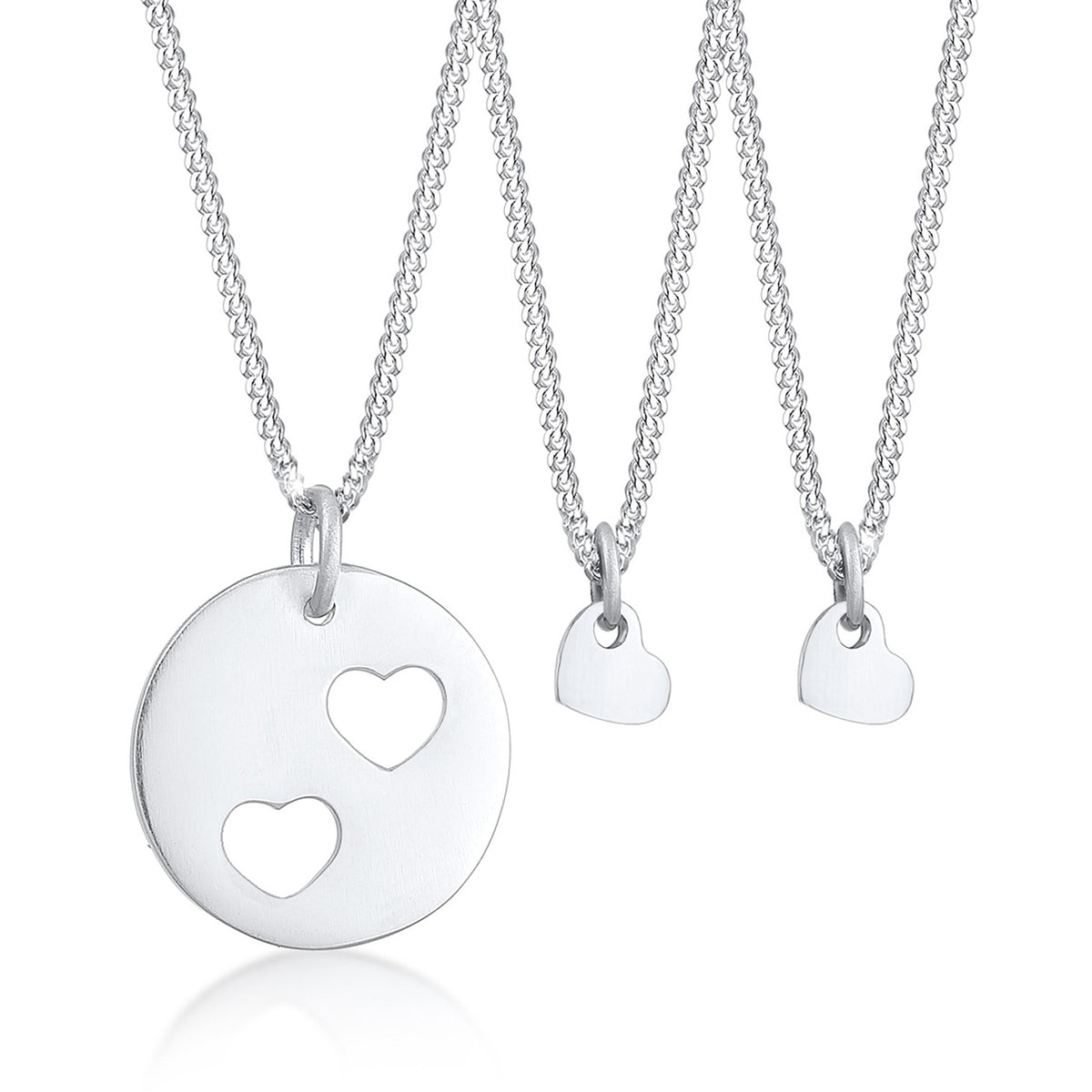 Silber - Elli | Mutter-Kind-Kettenset Herz | 925er Sterling Silber