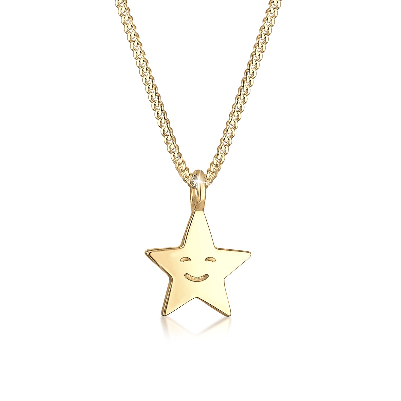 Gold - Elli | Halskette Astro Smiling | 925 Sterling Silber vergoldet