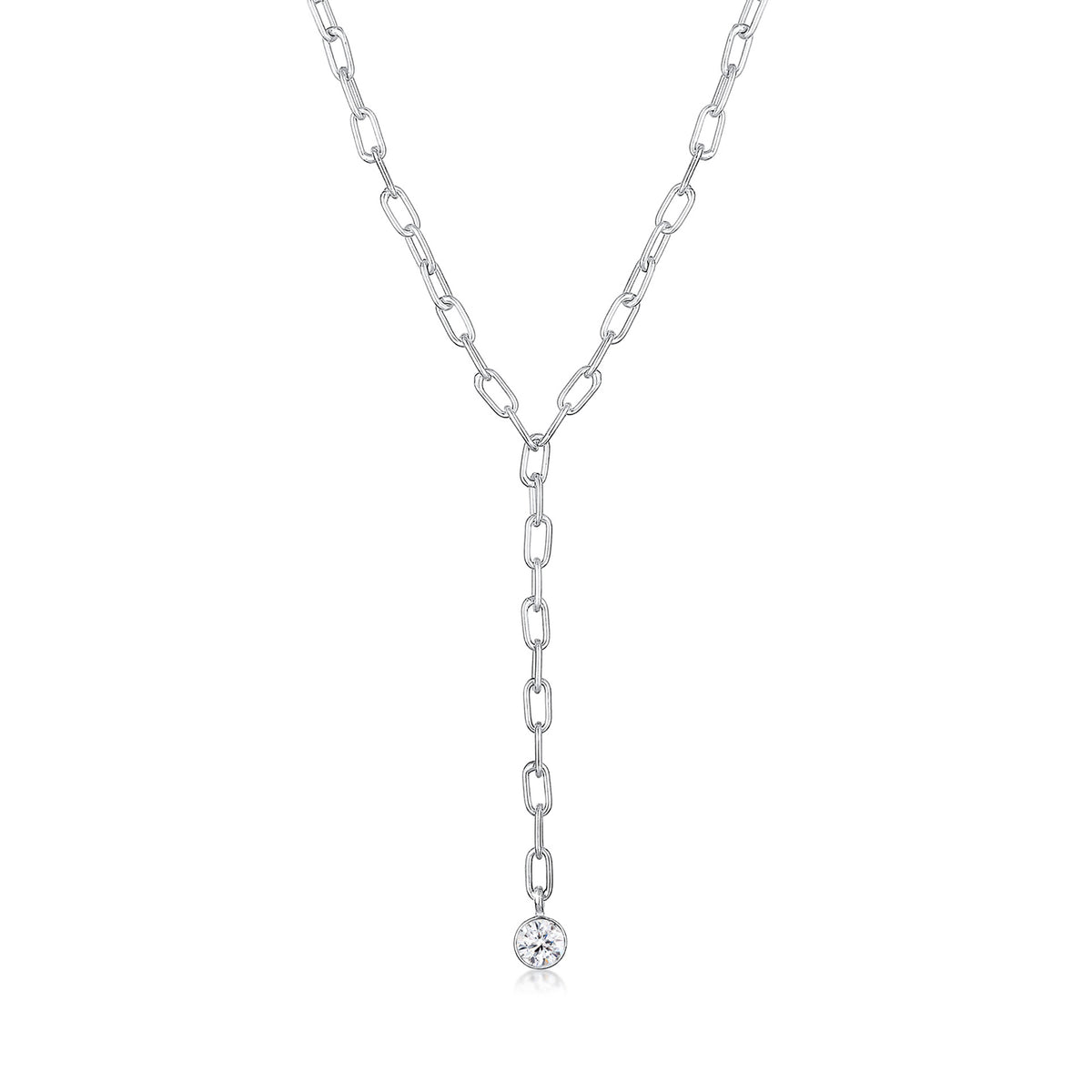 Silber - Elli PREMIUM | Solitär-Kette | Kristall (Weiß) | 925er Sterling Silber