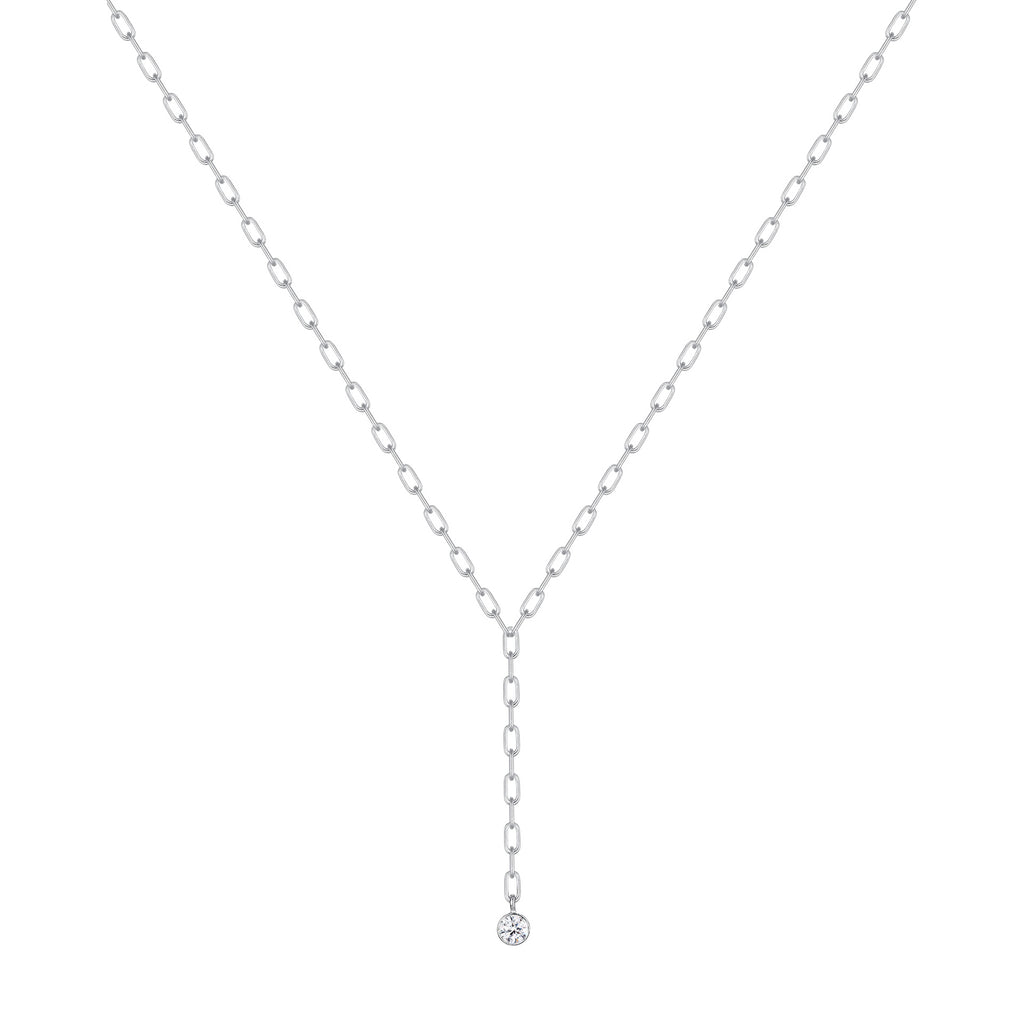 Silber - Elli PREMIUM | Solitär-Kette | Kristall (Weiß) | 925er Sterling Silber