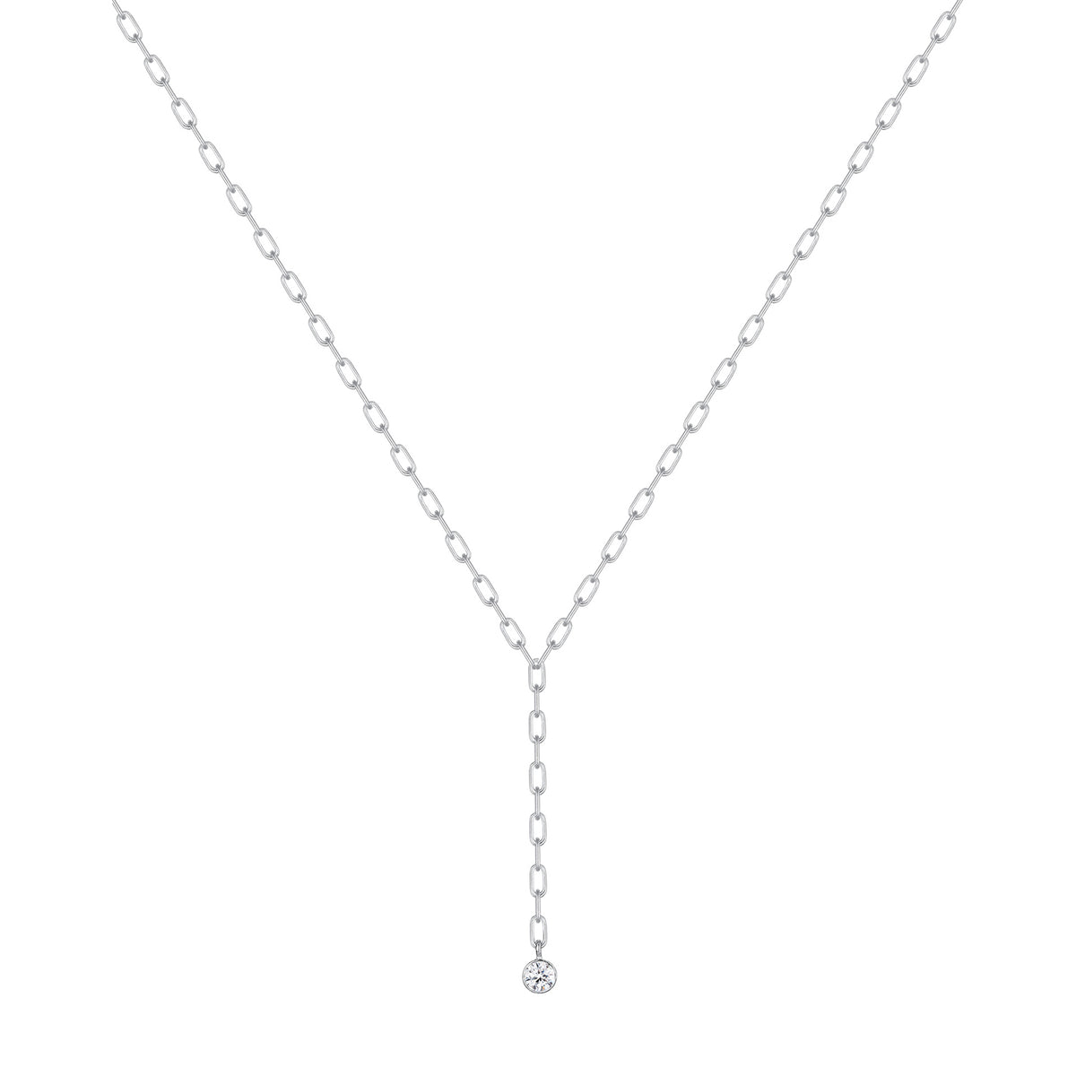 Silber - Elli PREMIUM | Solitär-Kette | Kristall (Weiß) | 925er Sterling Silber