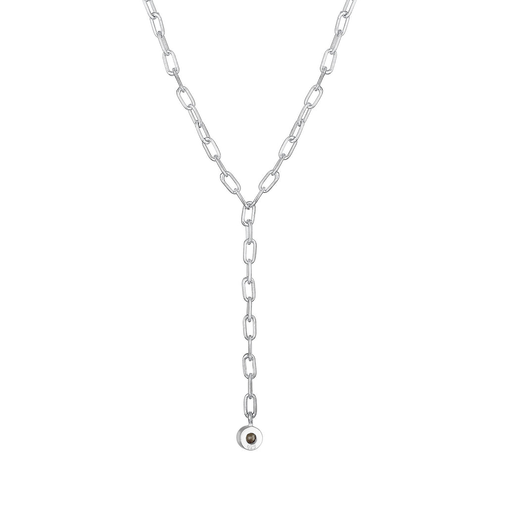 Silber - Elli PREMIUM | Solitär-Kette | Kristall (Weiß) | 925er Sterling Silber