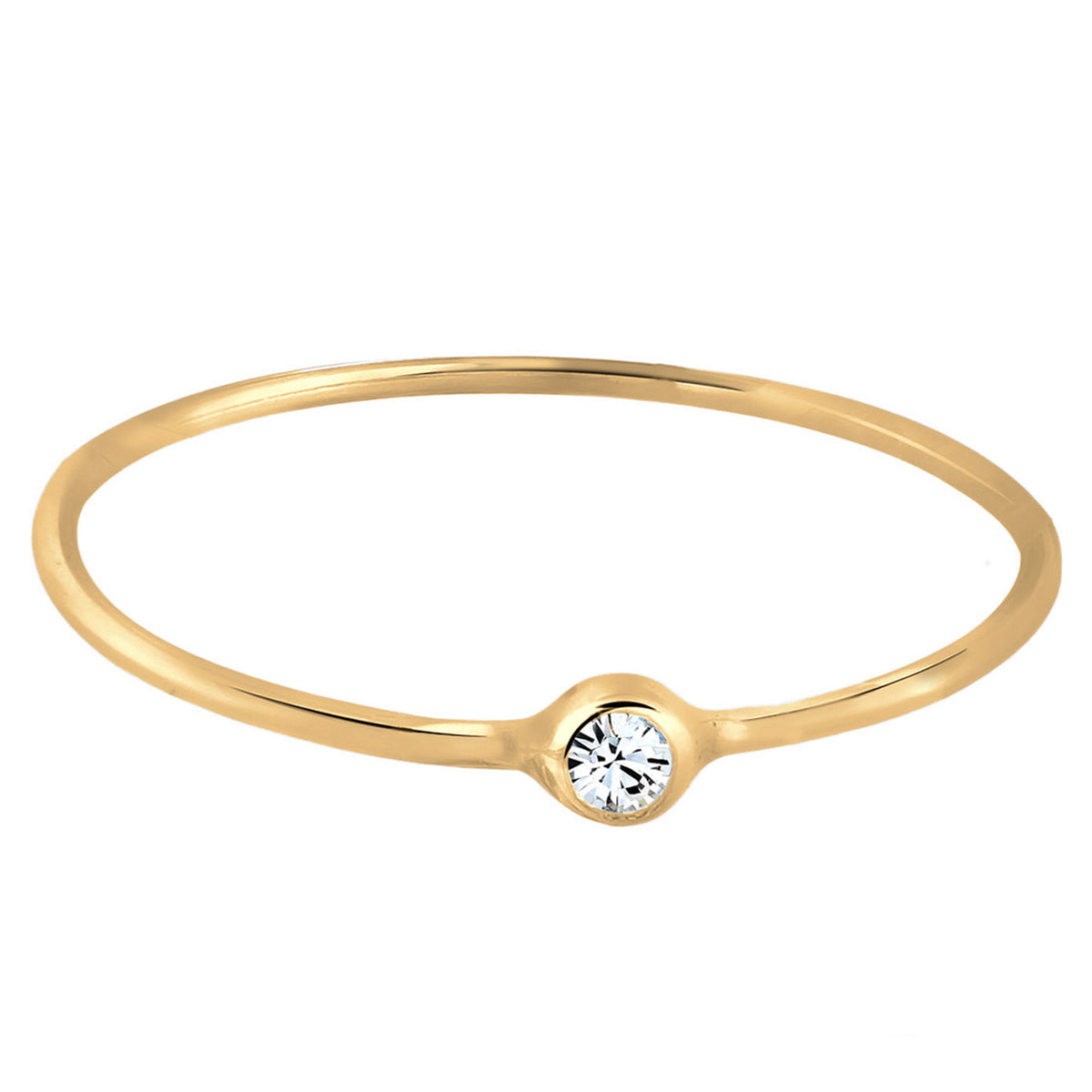 Gold - Elli | Solitär-Ring | Mit Kristallen von Swarovski® (Weiß) | 925 Sterling Silber vergoldet
