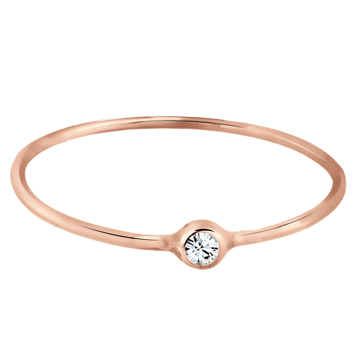 Roségold - Elli | Solitär-Ring | Mit Kristallen von Swarovski® (Weiß) | 925 Sterling Silber Rosegold