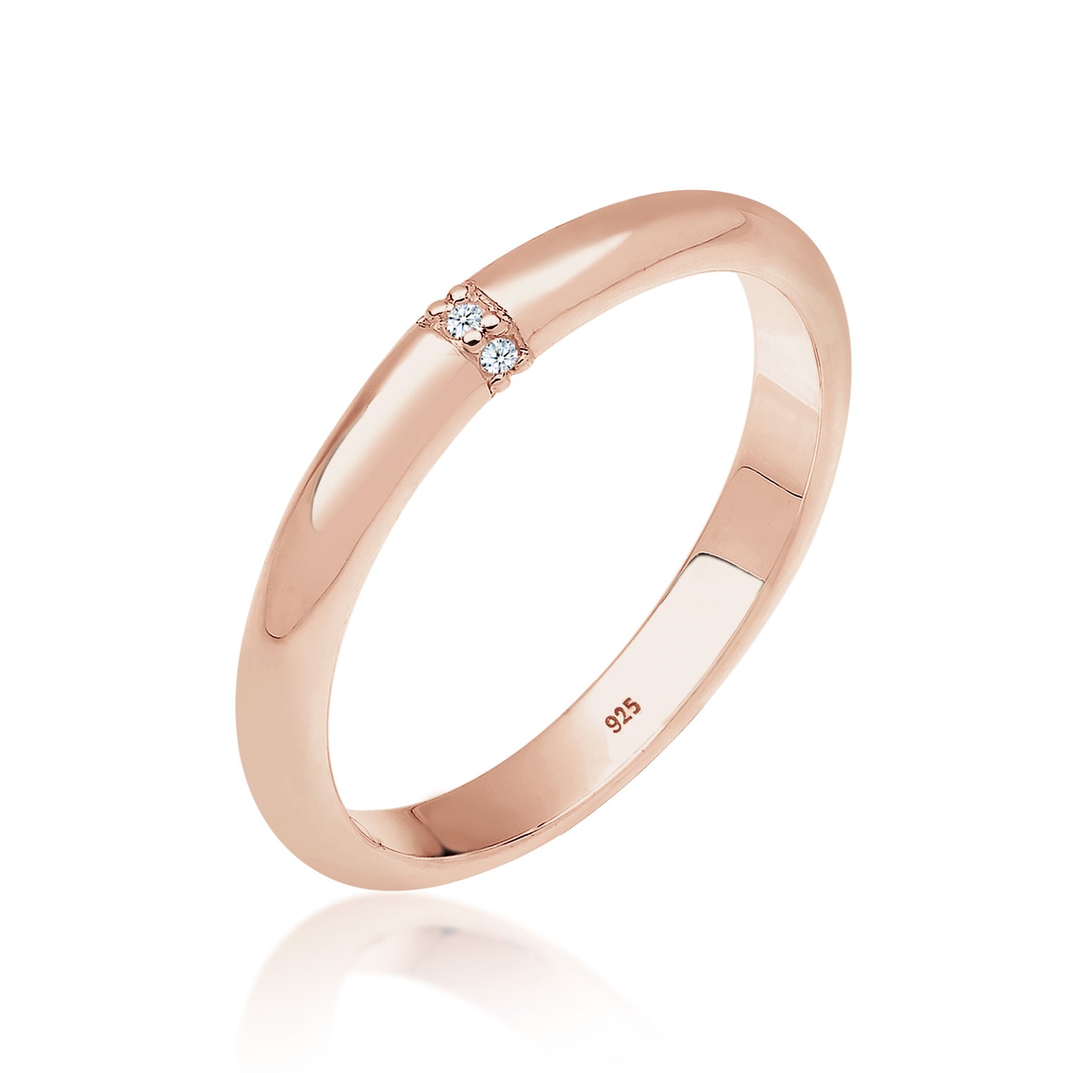 Roségold - Elli DIAMONDS | Verlobungsring | Diamant ( Weiß, 0,045 ct ) | 925 Sterling Silber Rosegold