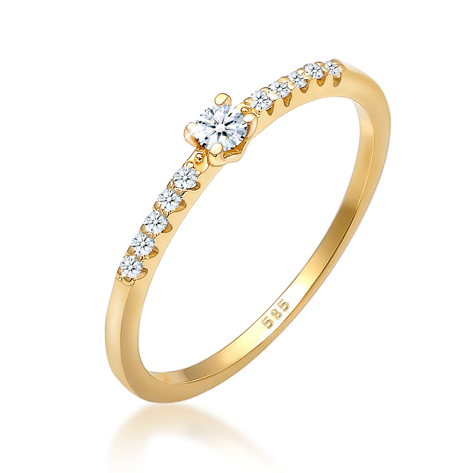 Gold - Elli DIAMONDS | Verlobungsring | Diamant ( Weiß, 0,11 ct ) | 585 Gelbgold