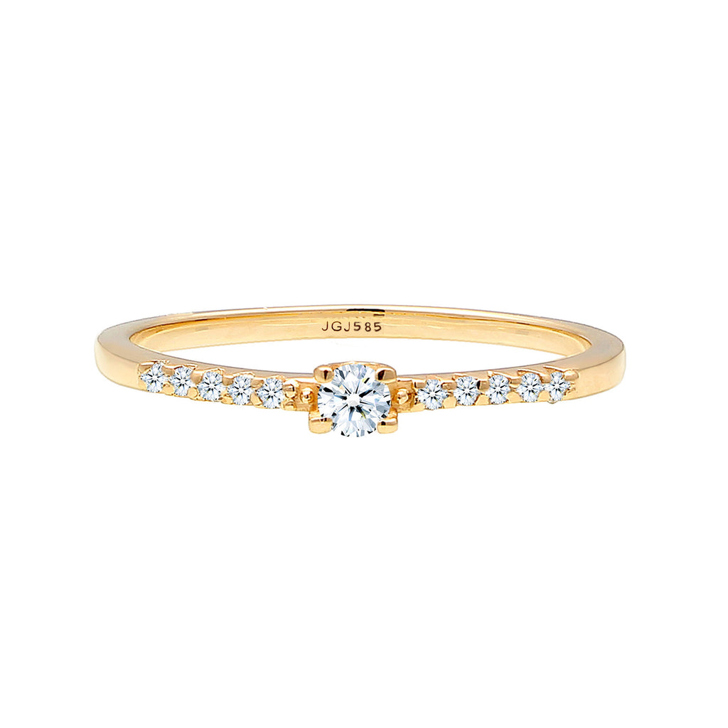 Gold - Elli DIAMONDS | Verlobungsring | Diamant ( Weiß, 0,11 ct ) | 585 Gelbgold