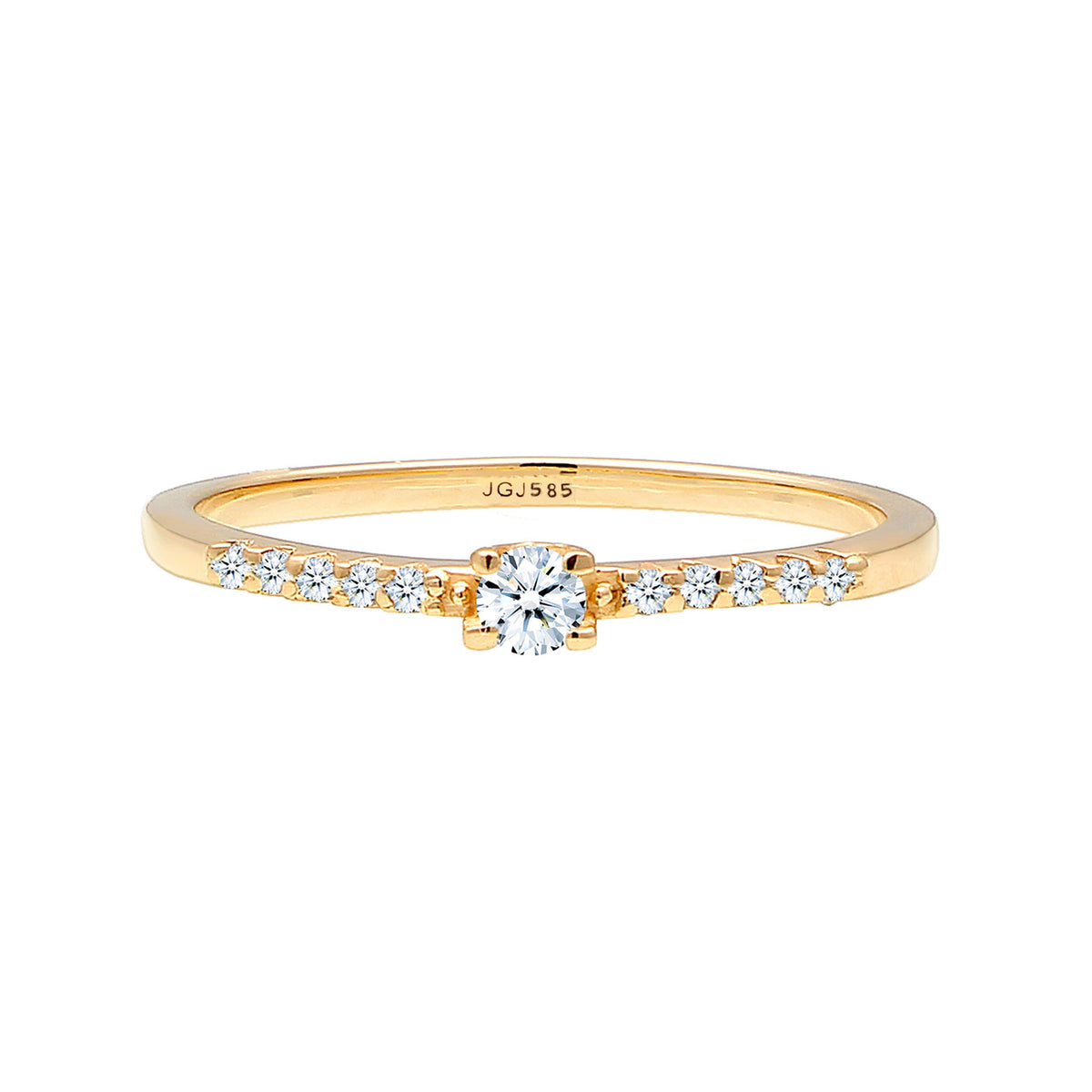 Gold - Elli DIAMONDS | Verlobungsring | Diamant ( Weiß, 0,11 ct ) | 585 Gelbgold