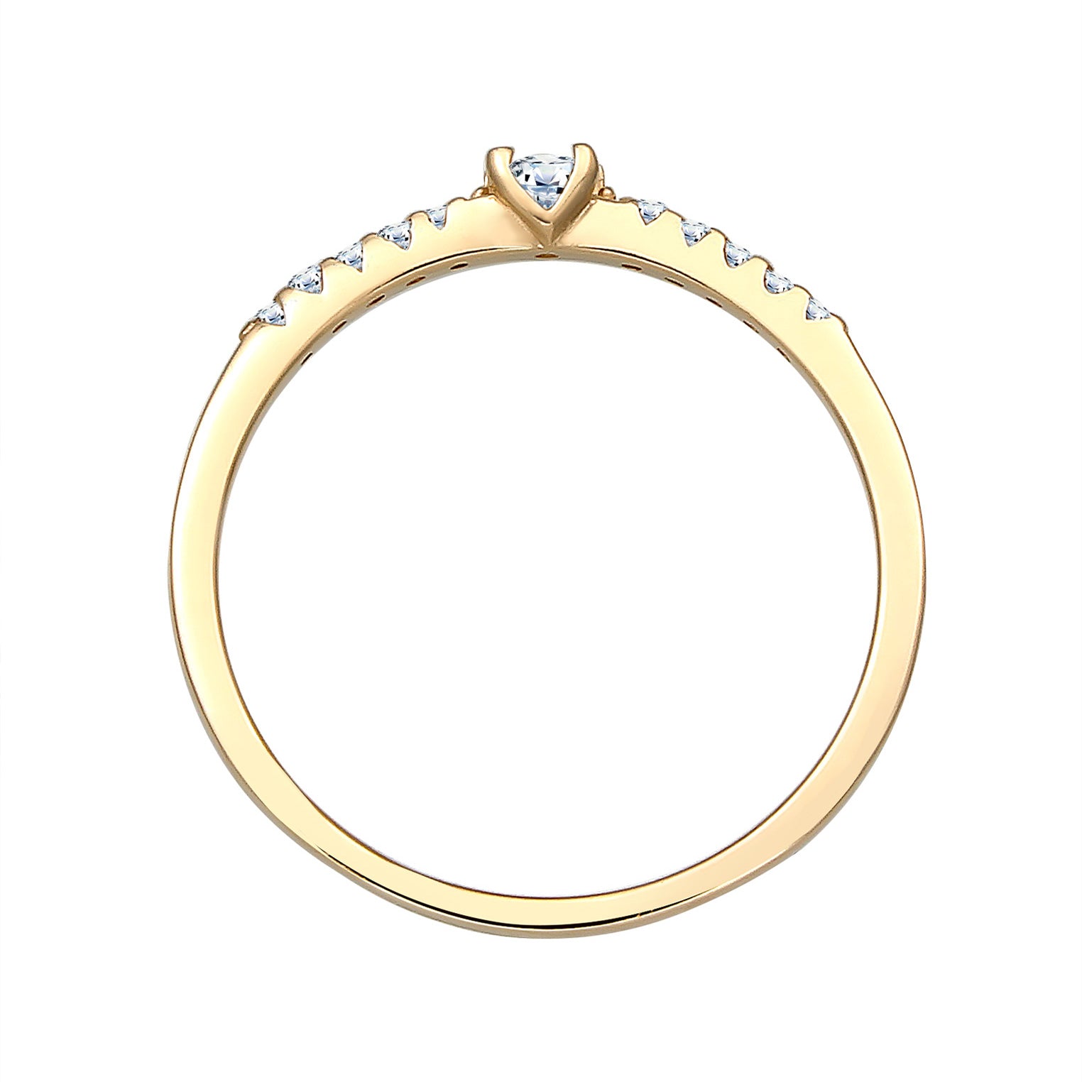 Gold - Elli DIAMONDS | Verlobungsring | Diamant ( Weiß, 0,11 ct ) | 585 Gelbgold