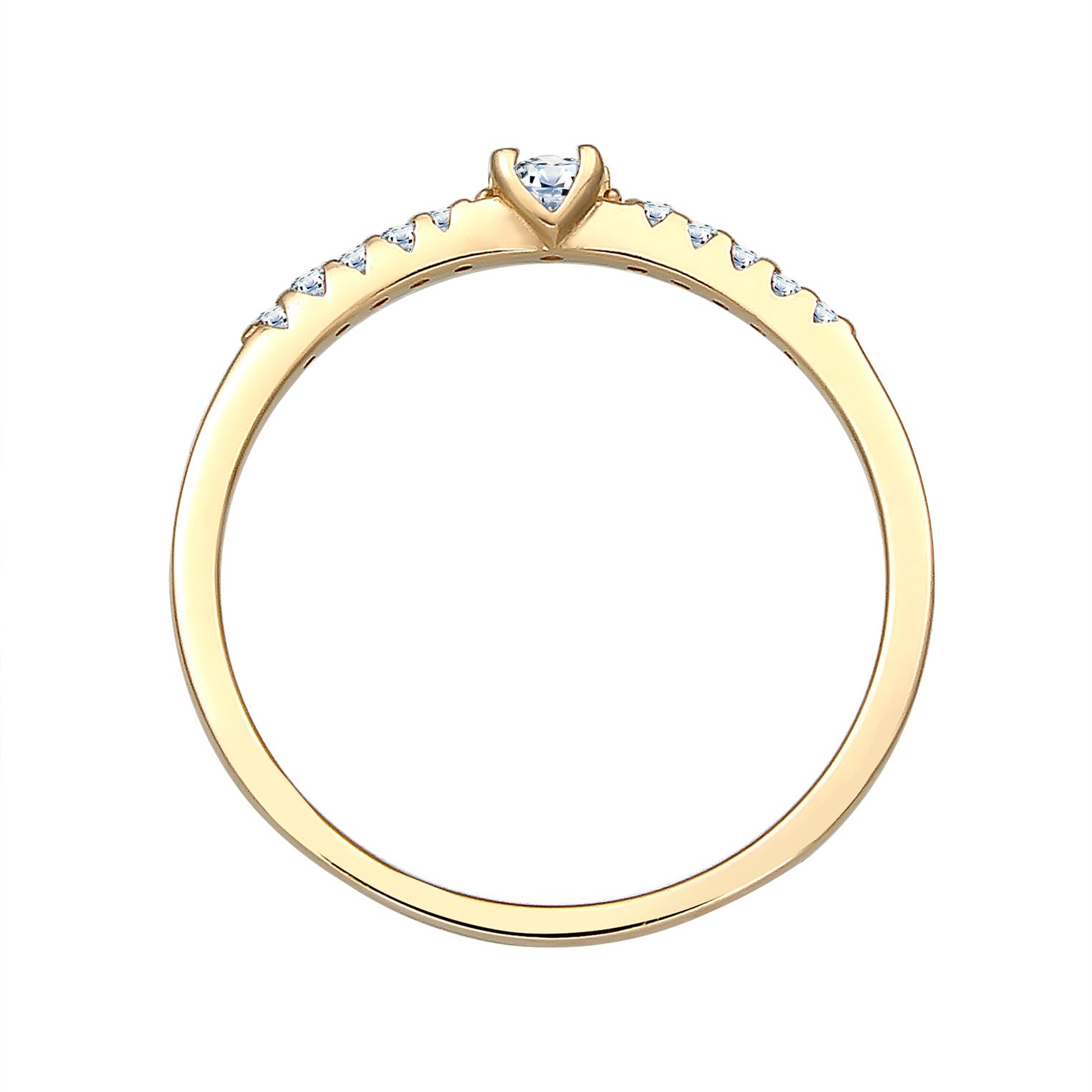 Gold - Elli DIAMONDS | Verlobungsring | Diamant ( Weiß, 0,11 ct ) | 585 Gelbgold