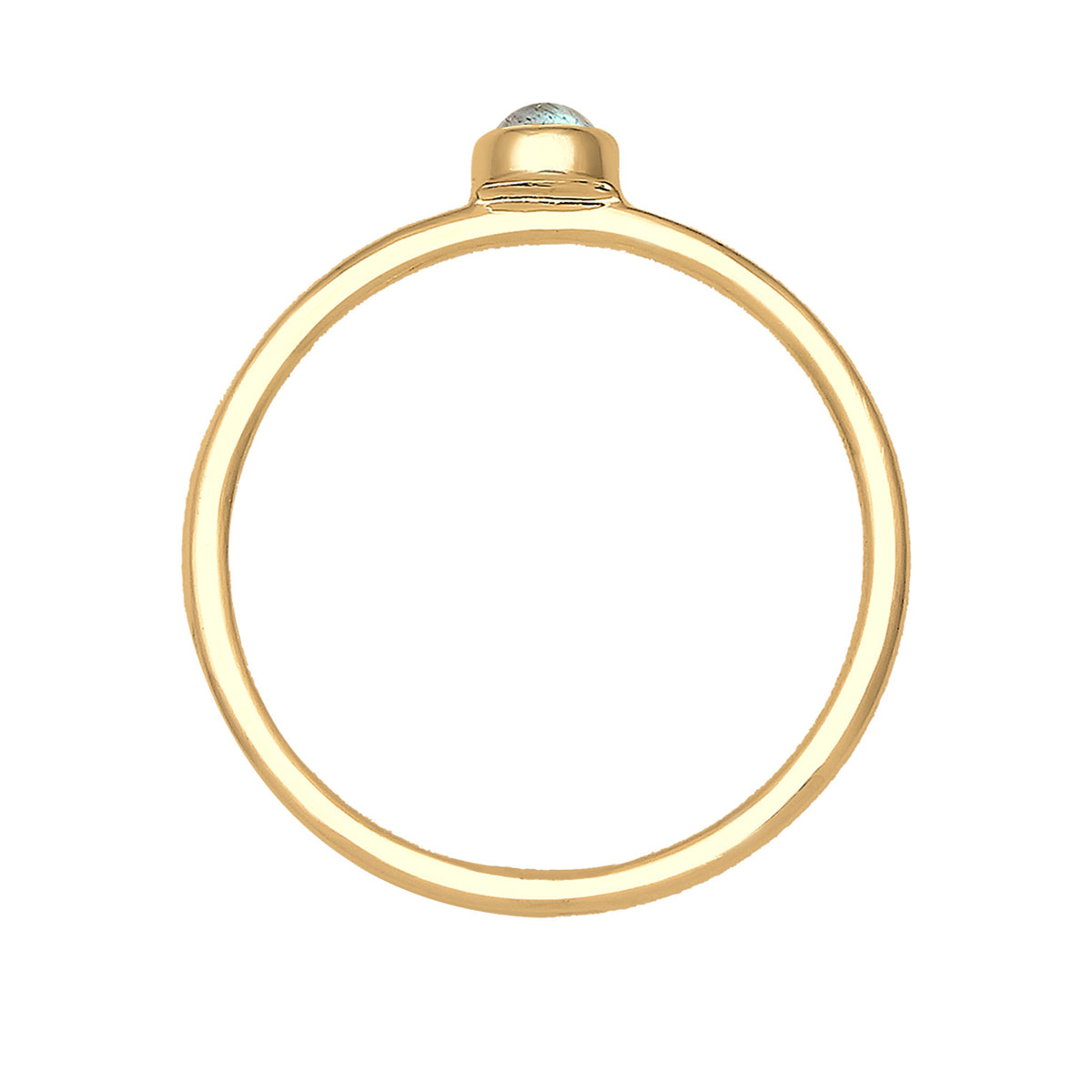 Gold - Elli | Verlobungsring | Labradorit ( Grau ) | 925 Sterling Silber vergoldet