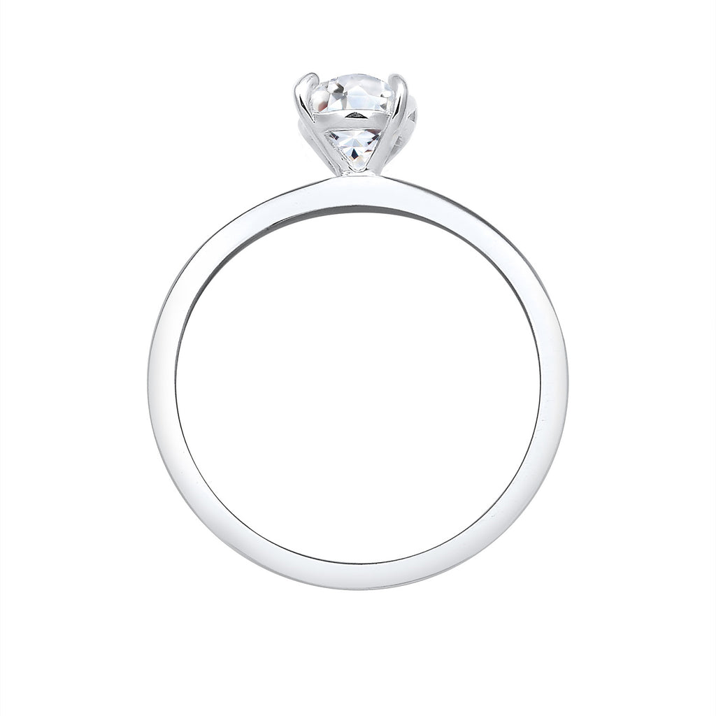 Silber - Elli PREMIUM | Verlobungsring | Topas ( Weiß ) | 925er Sterling Silber