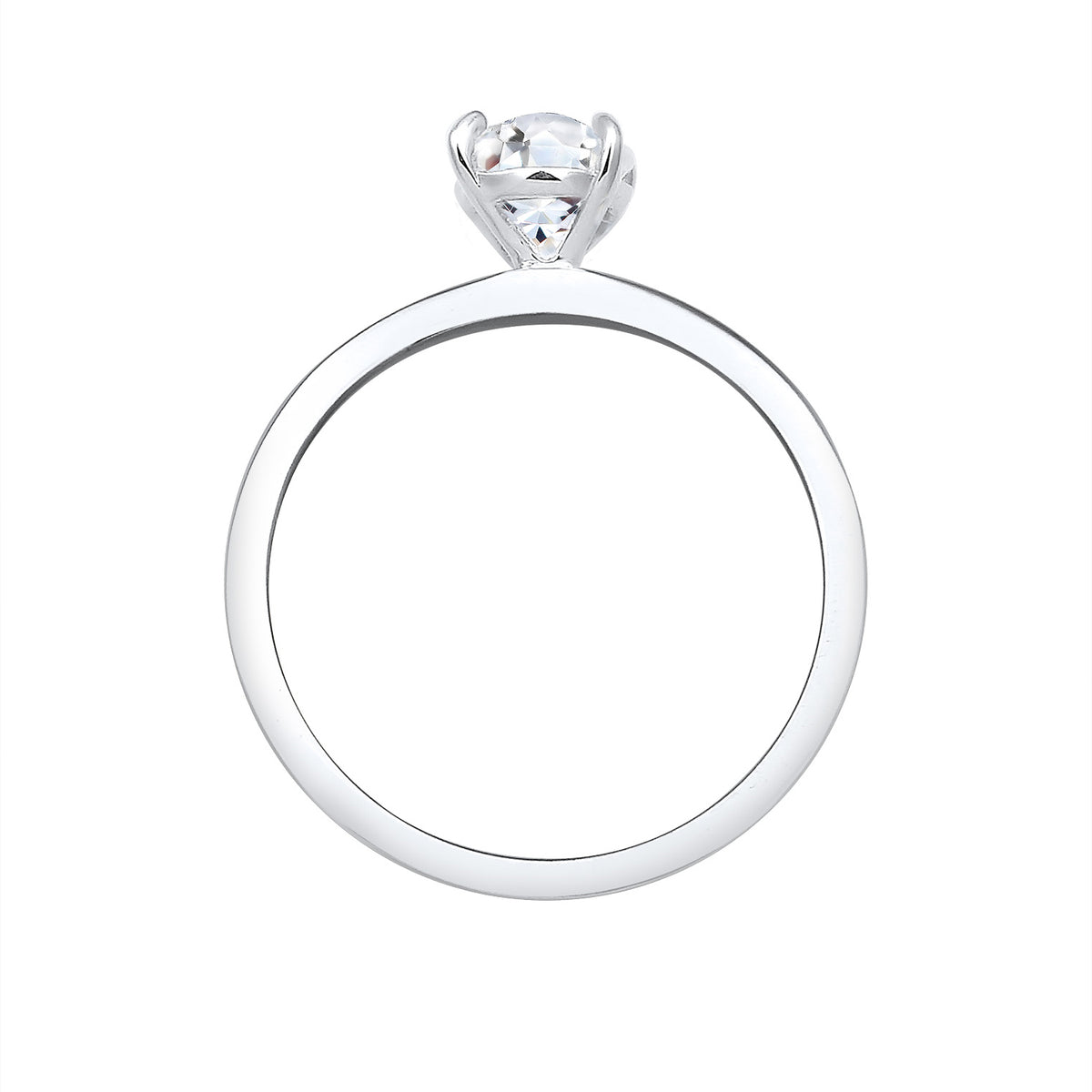 Silber - Elli PREMIUM | Verlobungsring | Topas ( Weiß ) | 925er Sterling Silber